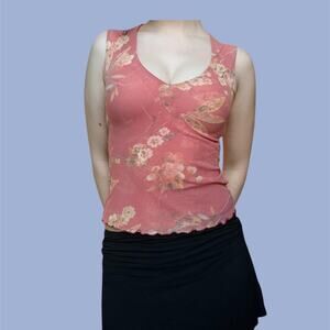 Pink tangerine floral cami top